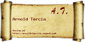 Arnold Tercia névjegykártya